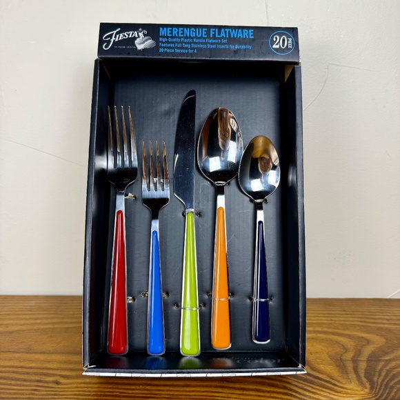 Fiesta Merengue Flatware Set – 20 Piece Colorful Service for 4 - Picture 3 of 14